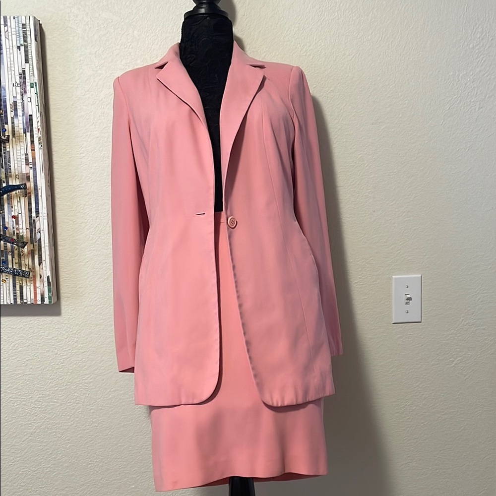 Vintage 90,s Together Pink Blazer Long Tailored Notched Lapel